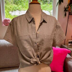 NWT Madewell linen button-up (size XXS)